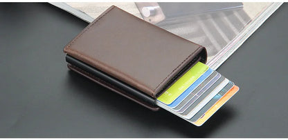 Pop Up Credit Card Holder Wallets Men Slim Rfid Blocking CardHolder Wallet for Men Card Money Bag Purse PU Leather Short Wallets