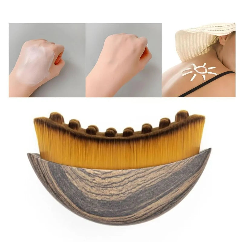 Portable Dry Facial Brush Soft Bristles Contoured Lymphatic Massage Tool Face Sculpting Device Home Spa Gentle Exfoliation Brush
