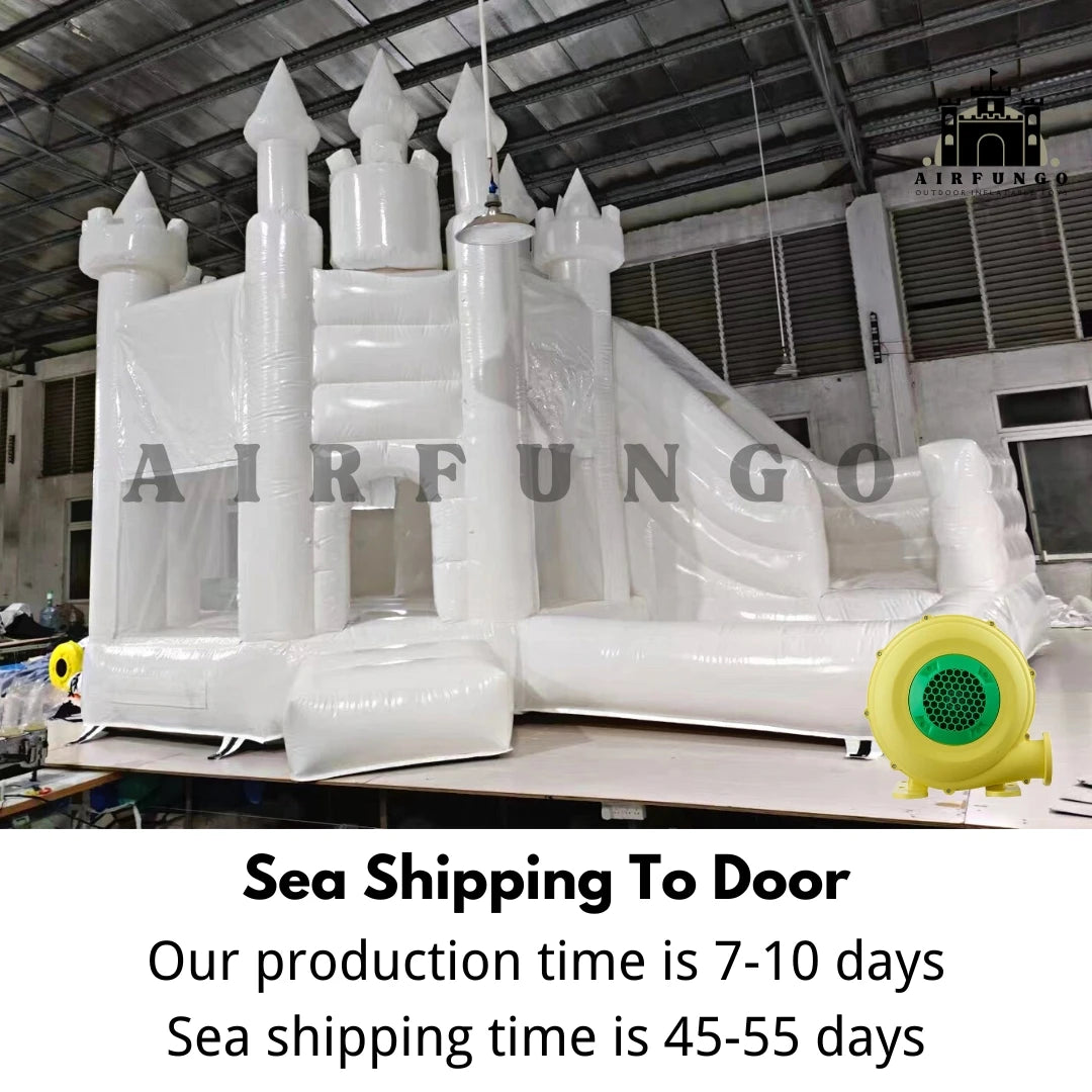 Customization White Bounce House Inflatable Bouncing House Bouncy Castle Combo With Slide And Ball Pit For Kids Birthday/Event