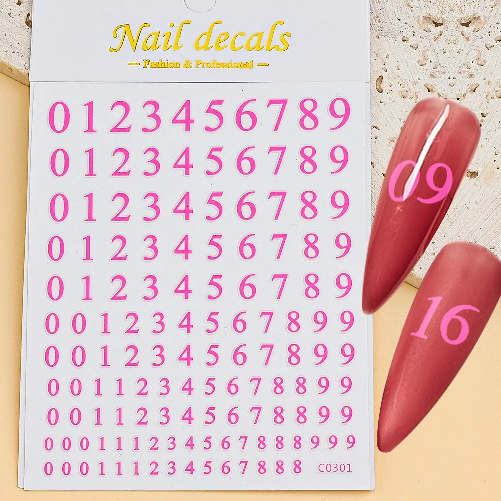 3D Glittery Gothic Letter Design Nail Art Stickers Uppercase Alphabet Letters Artistic Designs DIY Nail Art Decals Decoration #1