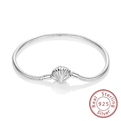 Bracelet Original 925 Sterling Silver Charm Bracelet 17-20CM Love Heart Pave Zirconia Bracelet for Women DIY Charm Jewelry Gifts