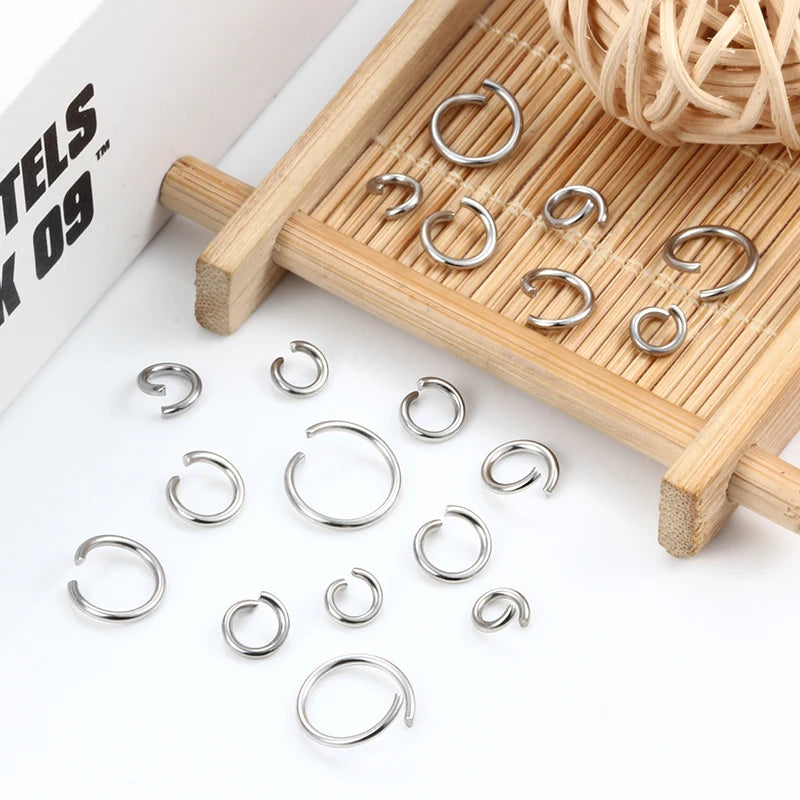 1.2mmThickness Open Jump Rings Width 6mm~12mm Stainless Steel Jewerly Making Supplies Accessorie DIY Necklace Connector Findings