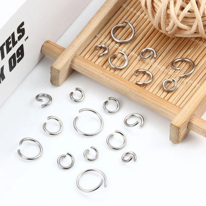 1.2mmThickness Open Jump Rings Width 6mm~12mm Stainless Steel Jewerly Making Supplies Accessorie DIY Necklace Connector Findings
