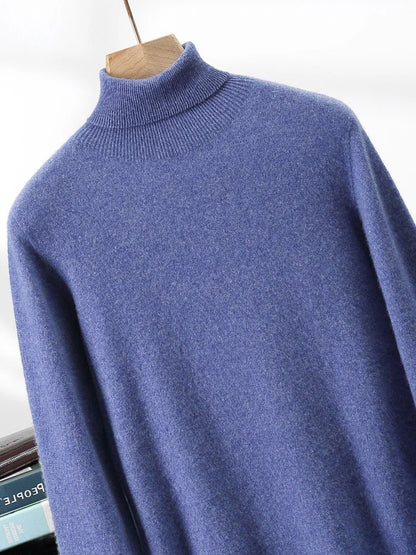 Men's Turtleneck 100% Cashmere Sweater Autumn Winter Basic Long Sleeve Pullover Cashmere Knitwear Soft Warm Comfy Clothing