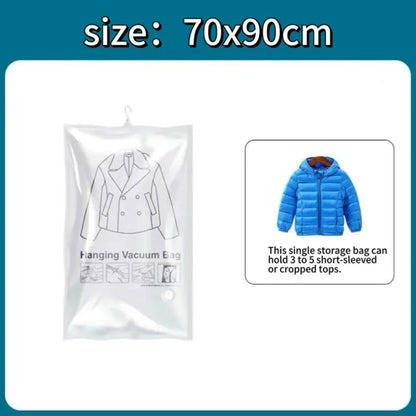 Hanging Vacuum Storage Bags Space Saver Bags Vacuum Seal Storage Bag for Suits Dress Coats Jackets Closet Organizer and Storage
