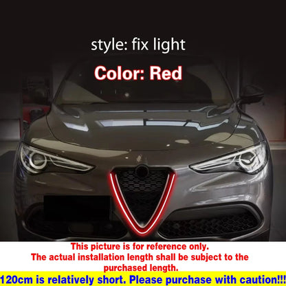 Car Flashing 1Pcs Car LED DRL Daytime Running Light For Alfa Romeo Stelvio 2017-2023 Universal Flexible Decorative Light Strip