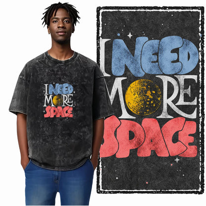 SA ASTRONAUT SPACE THEMES Printed Cotton Acid Washed Graphic Unisex T Shirt Cool Streetwear Men Tshirts Big Size Tee for men