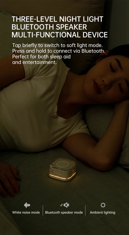 White Noise Sound Machine,28 Soothing Sounds,3 Levels Night Light,Auto Noise Detection, Portable Sleep Aid & Bluetooth Speaker
