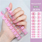 16/18/20Tips Semi-Cured Gel Nail Strips Adhesive Full Cover Stickers for Nails UV Lamp Need Press On Nails Fashion Manicure