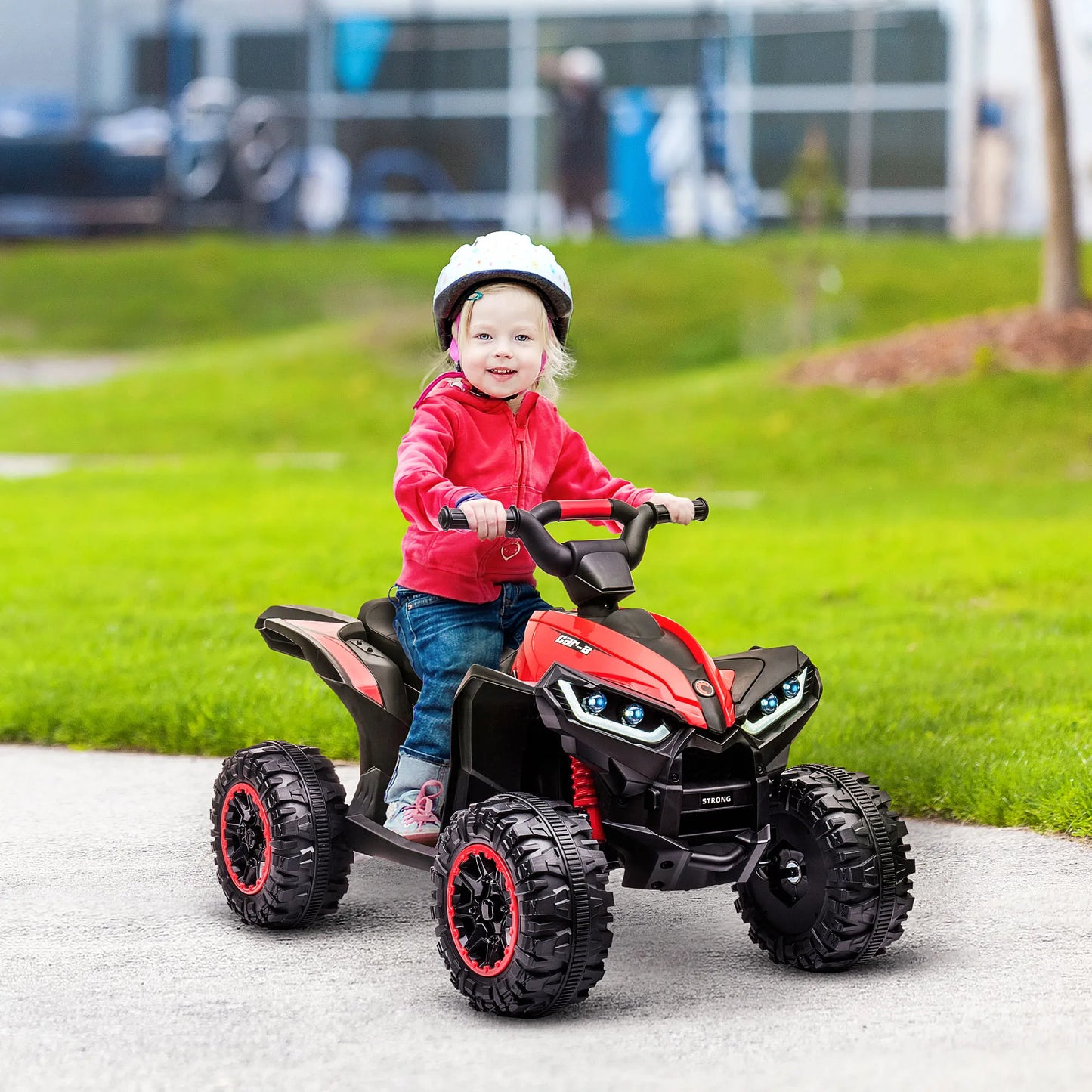 Electric Quad, suitable for children 3-5 years, engine 12 V 2 speeds, Lighthouse LED 3-6 km/h, Red Air