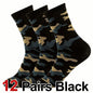 3/12 Pairs Men Camouflage Mid Tube Socks Fashionable Street Style Odor Proof Sweat Absorbing Breathable All Season Casual Socks