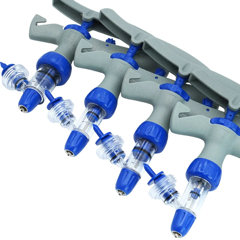 1-10Ml Automatic Veterinary Continuous Syringe / 10Pcs Needles Adjustable Animal Vaccine Injection Livestock Pig Cattle Sheep