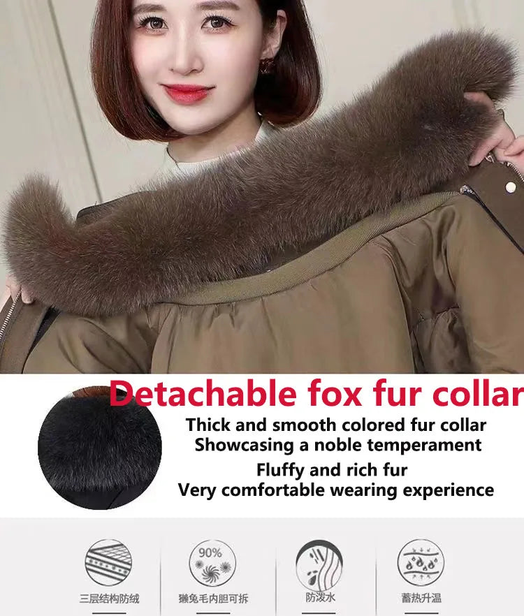 Upgraded 2023 Autumn/Winter omen's Pi vercomes Warm tras Coat Natural Fox Hair Fashion Wool Coat Temperament Slimming Inner Tank