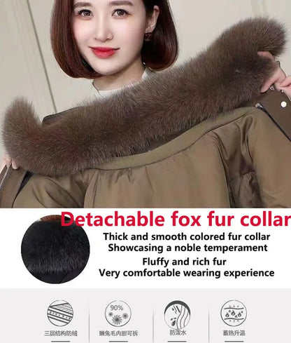 Upgraded 2023 Autumn/Winter omen's Pi vercomes Warm tras Coat Natural Fox Hair Fashion Wool Coat Temperament Slimming Inner Tank