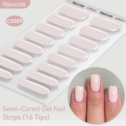 Gradient Auroras Semi Cured Gel Nail Strips Sparkly Shinning DIY Gel Polish Stickers for Nails Works with UV/LED Nail Lamps