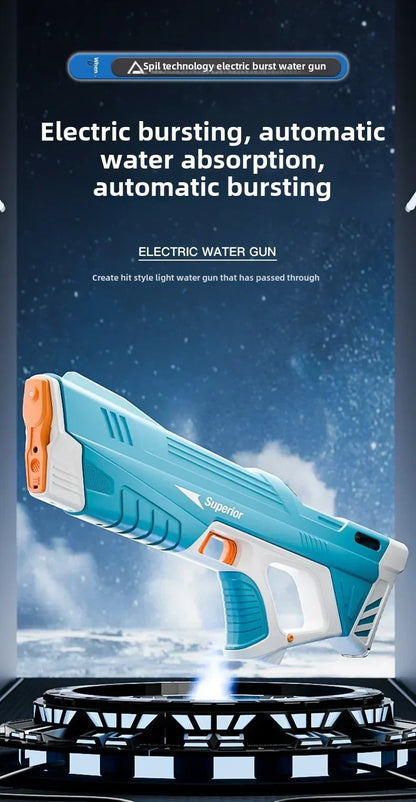 Electric Water Gun New Children Wholesale AutomaticWater Absorption Battery DisplayLarge Capacity Boys' Water PlayToyWaterGun