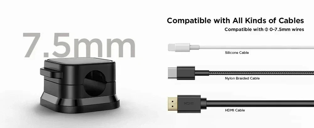 3/6/12Pcs/Set Magnetic Cable Clips Cable Organiser Adjustable Cord Holder Under Desk Organizing Cable Management Holder