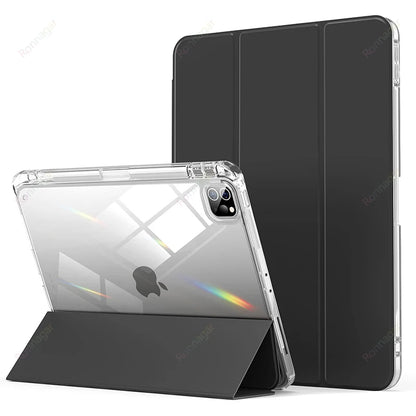 With Pencil Holder Case for iPad A16 A19 12th 11th 2026 Air11 13 Air8 M4 M3 M2 Pro11 12.9 13 M4 M5 Air4 5 10 9 8 7 9.7 10.2 10.5