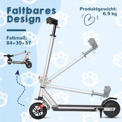 Sinaopus 6.5'' Electric Scooter for Kids 150W Motor, 126Wh Battery, 3-Height Adjustable Handlebar, Front Suspension, Foldable E-Scooter