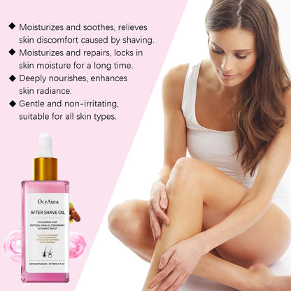 Strawberry Scented After Shave Oil - Soothing Post Hair Removal Essential Oil For Smooth Hydrated Skin, Non-Greasy Formula