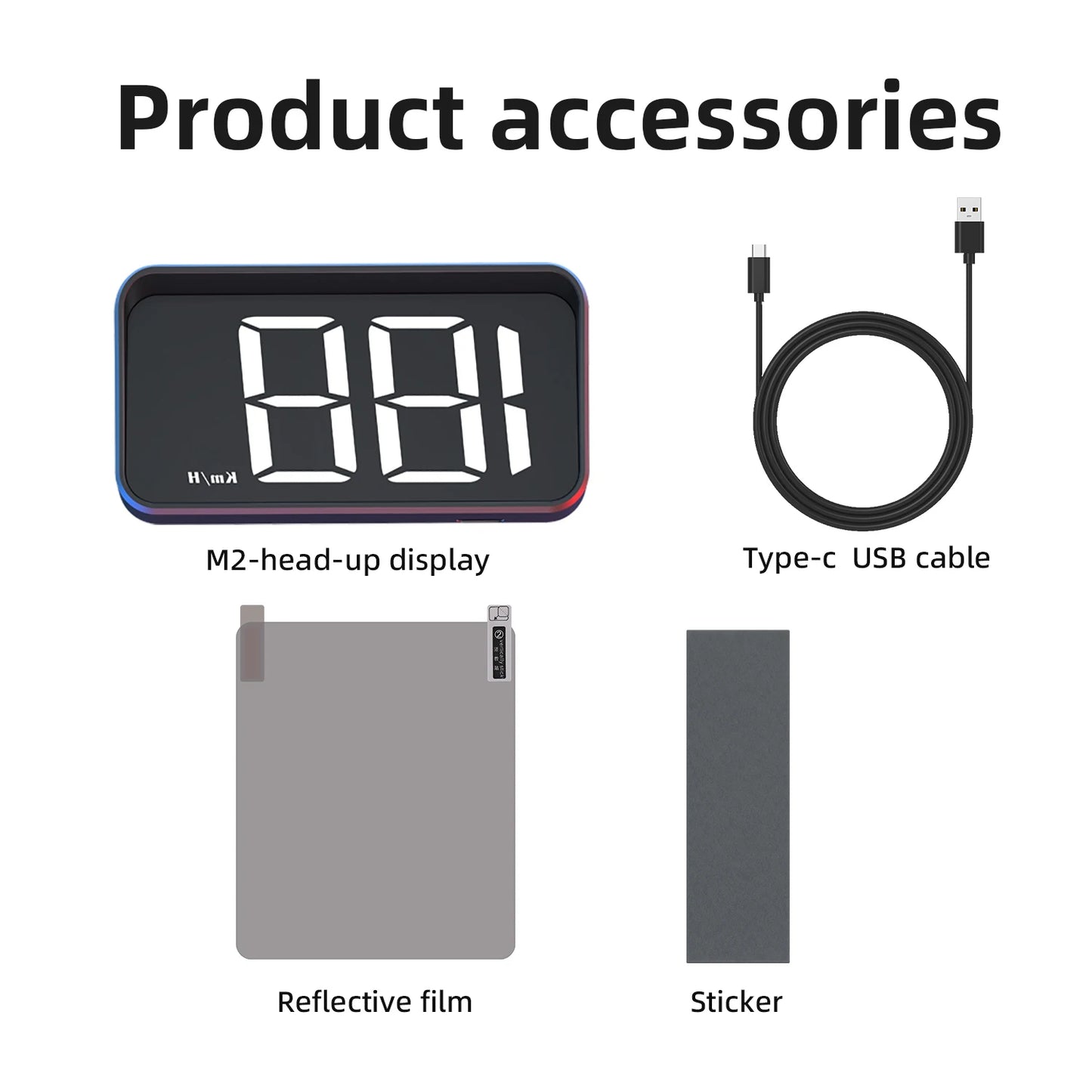  M2 Universal GPS HUD Car Speedometer Projector With Speed KMH Head Up Display Car USB Cable Plug & Play GPS & Beidou System