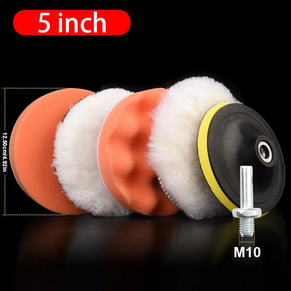 SEAMETAL 6pcs/set Car Polishing Sponge Pads Kit Foam Pad Buffer Kit Polishing Machine Wax Pads 3/4/5 Inch for Removing Scratches