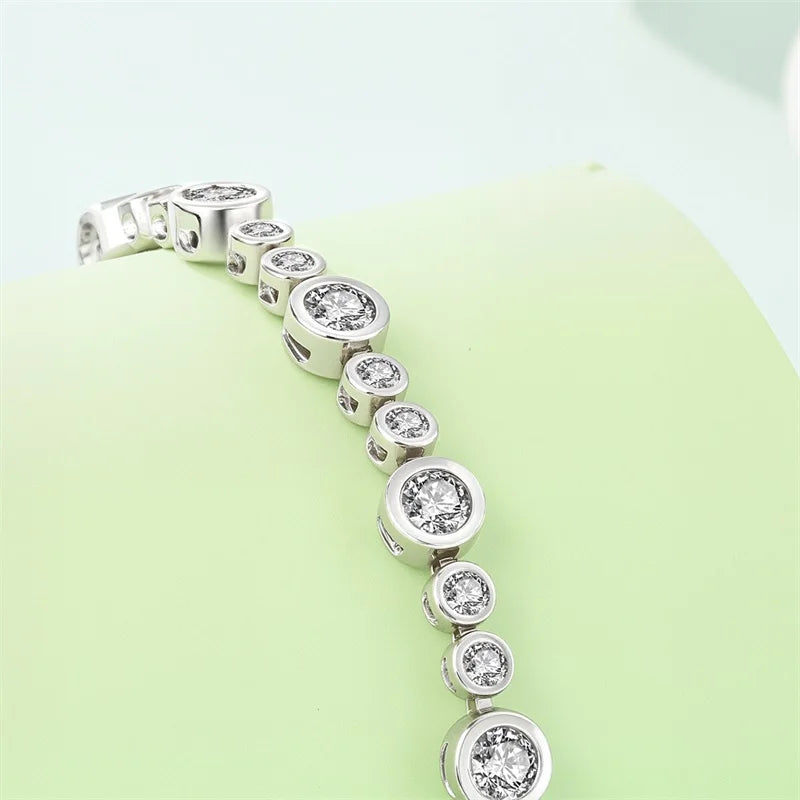 Original 925 Sterling Silver Starry Sky Bubble Bracelet For Women Fine Anniversary Valentine's Day Jewelry Gifts