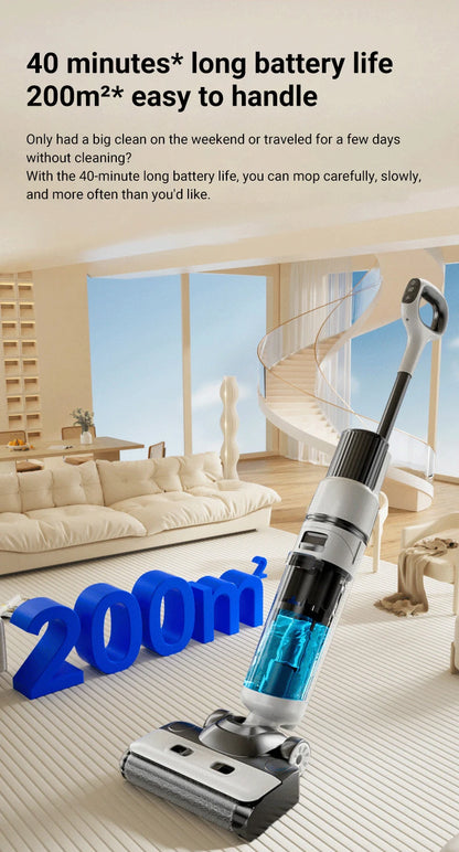 DIVEDEER 15000Pa Wireless Wet Dry Vacuum Cleaner Smart Cordless Mop Floor Cleaner Self-Cleaning Auto Suction Floor Washer