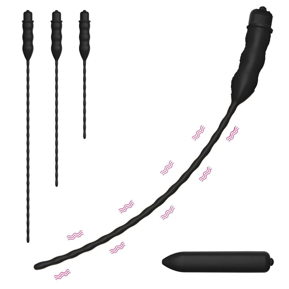 10 Frequency Urethral Vibrator Horse Eye Stimulator Sounding Penis Plug Insert Catheter Expander Male Masturbator Sex Toys