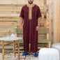 Muslim Men's Morocco Gandoura Thobe Loose Short Sleeves Gorgeous Embroidery Comfortable Islamic Men's Traditional Clothing Party