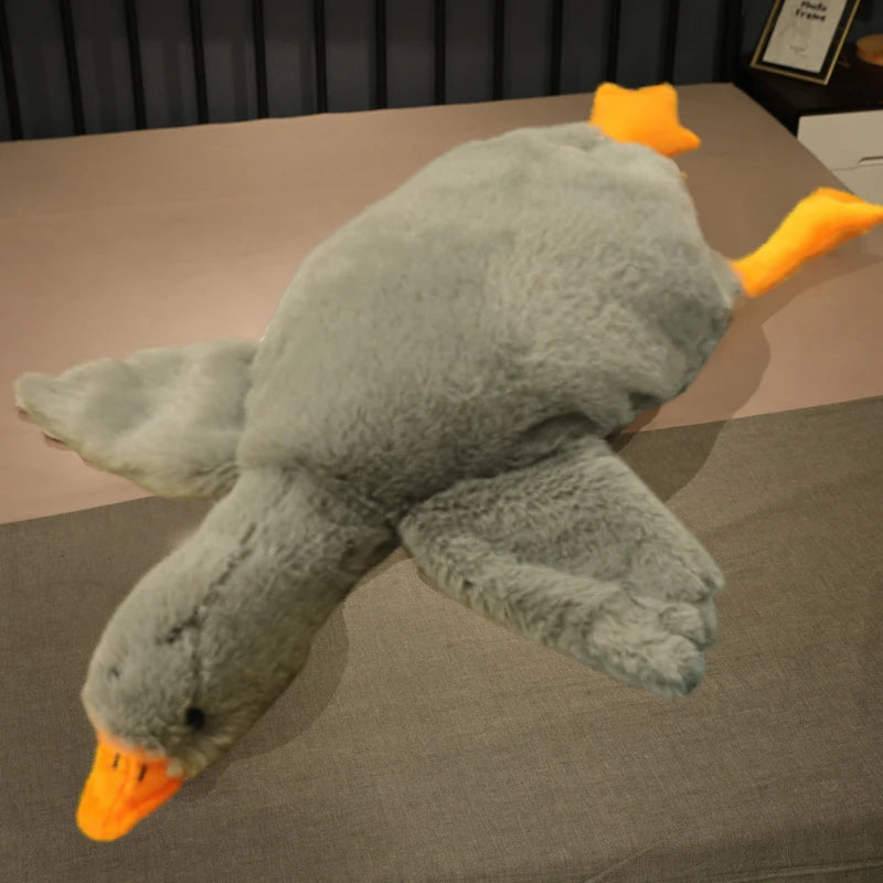 50-190cm Large Brown Hug Stuffed Animal Duck Kawaii Giant Goose Plush Toy Sleeping Pillow Big Soft Doll Party Gift for Boy Girls