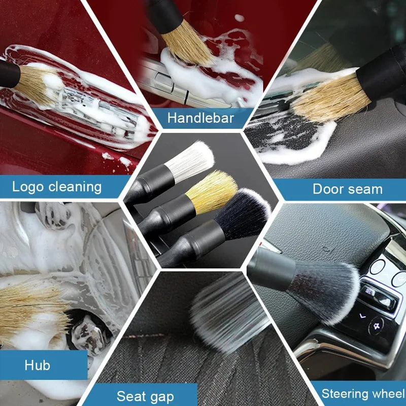 Car Wash Cleaning Detailing Brushes Automotive Interior Dust Brush Dashboard Air Outlet Cleaning Brush Auto Wheel Brush