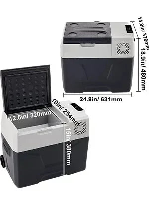 SIHAO Portable Car Refrigerator 15L 20L 30L 35L 40L 45L 50L 55L Compressor Fridge Freezer 12V 24V DC 110-240V AC Dual Use Vehicle Home for Camping Travel Outdoor