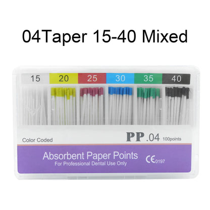 WELLCK 1 Box Dental Absorbent Paper Points Sterile Mixed Sizes 02 04 06 Taper 15-40# For Dentist Use Dentistry Materials