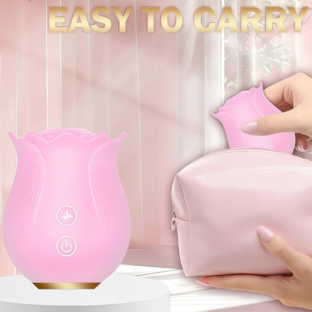 10 Speed Rose Suker Vibrator G-spot Dildo Clitoris Stimulating Sucking Female Sex Toy USB Rechargeable Rose-shaped Mini Massager