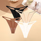 4PCS/Set Silk Seamless Thongs for Women Sexy Low Rise Panties Female Ultra Thin Breathable Underwear G-String T-Back Underpants