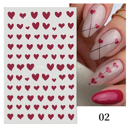 Black and White Love Flowers Line Art 3D Stickers Nail Decals Nail Art Accessories Butterfly Rose Nail Stickers Nail Sliders