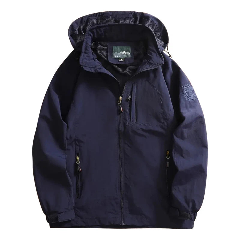 Autumn Men's Hiking Waterproof Jackets Men Outdoor Quick Dry Climbing Hooded Coats Men Sports Breathable Windbreaker Jackets 5XL