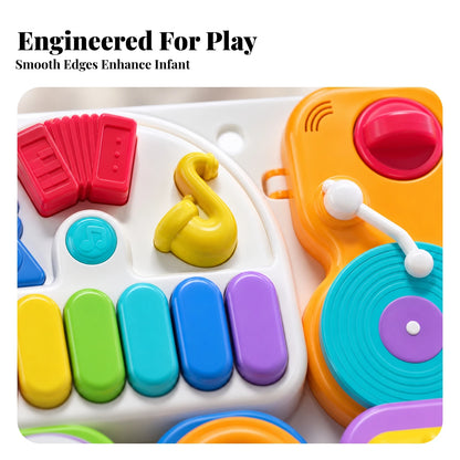 Musical Busy Board with Stand Fine Motor 7-in-1 Musical Toy Board Detachable Portable for Toddlers, Playroom, Nursery