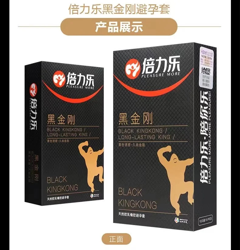 Black Long Lasting Condoms for Men - Delay Ejaculation, Reduce Sensitivity, Penis Sleeve Condom for Extended Pleasure