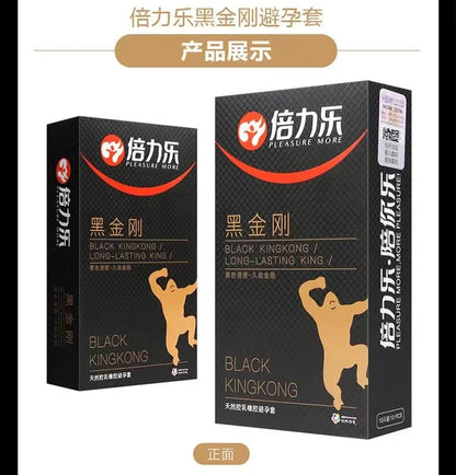 Black Long Lasting Condoms for Men - Delay Ejaculation, Reduce Sensitivity, Penis Sleeve Condom for Extended Pleasure