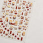 5D Pudding Jelly Dessert Fruit Cherry Pink Claw Print Bowknot Tie knot Love Heart Stars Nail Art Sticker Adhesive Manicure Decal