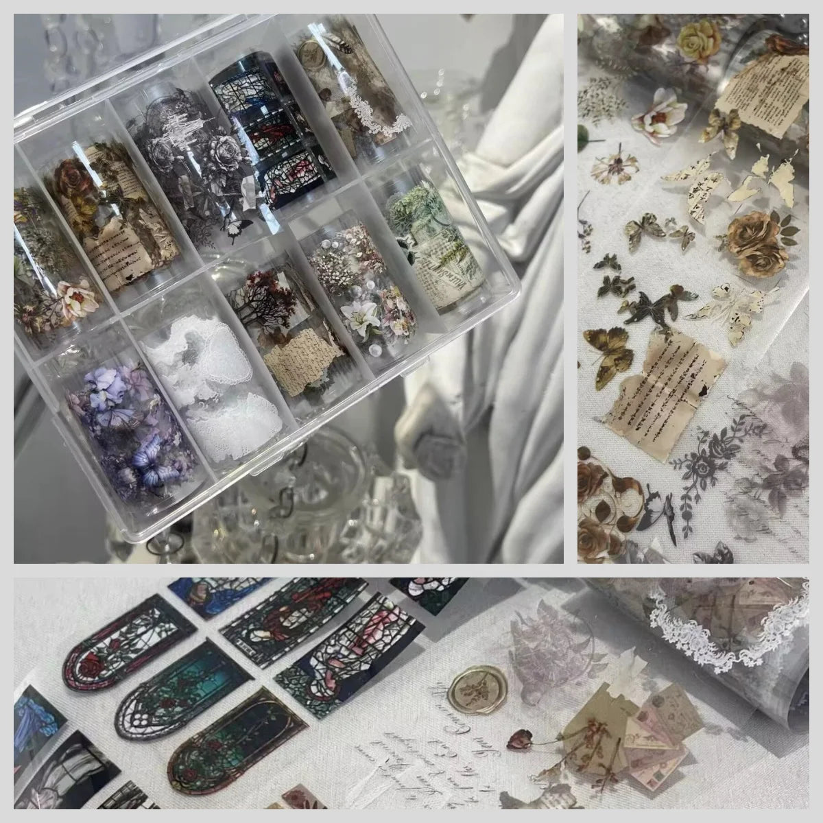 10Rolls Plaid Thousand-Bird Bow  Stars Nail Foils Transfer Paper  Nail Art Stickers  Manicure Set Decal  Nails Decoration