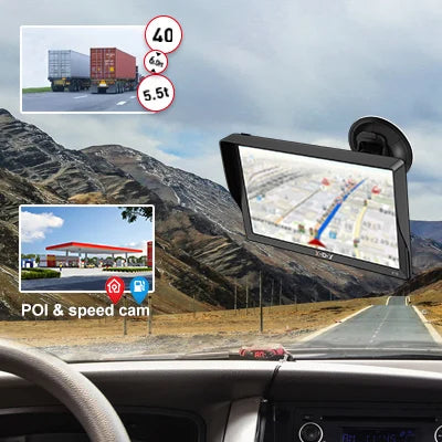 XGODY Portable 9'' Truck Motorhome GPS SAT NAV Lorry Navs AV-IN HD Large Screen