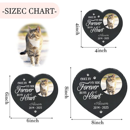 Personalized Pet Memorial Stone,Custom Cat Grave Marke Plaque With Photo&Name,Garden Slate Tombstone Pet Loss Remembrance Gift