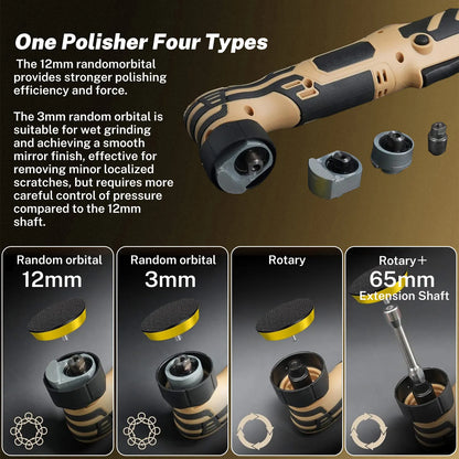 Cordless Mini Polisher,1/1.5/2Inch,DA&RO with Adjustment Speed, 2 Rechargeable Batteries,Car Detailing Micro Polisher