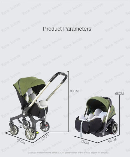 New baby stroller 4in1 Multifunctional newborn baby carriage 3in1 stroller Foldable Basket type seat