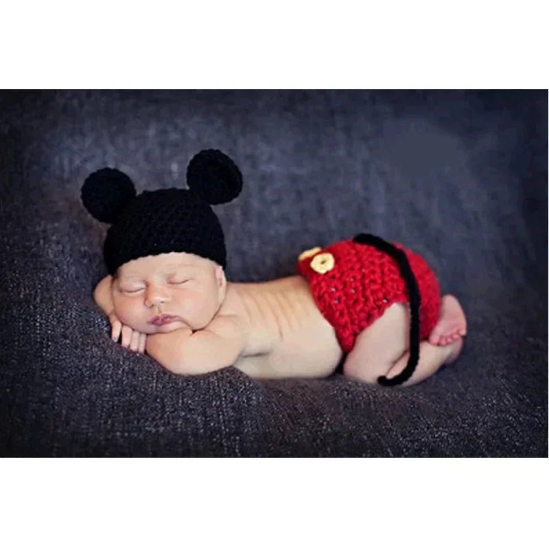 Newborn Photography Props New Born Baby Crochet Knit Costume Accessories Infant Photo Shoot Clothes Newborn Shooting