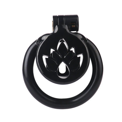 Male Chastity Cage with Lotus Design - Comfortable Self-Control Device for Abstinence, Durable ABS Material, BDSM Toy for Men
