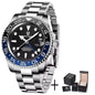 PAGANI DESIGN 40MM Black Gray Dual Tone Automatic Mechanical GMT WATCH Sapphire Glass Stainle Steel Sports luminous Watches men